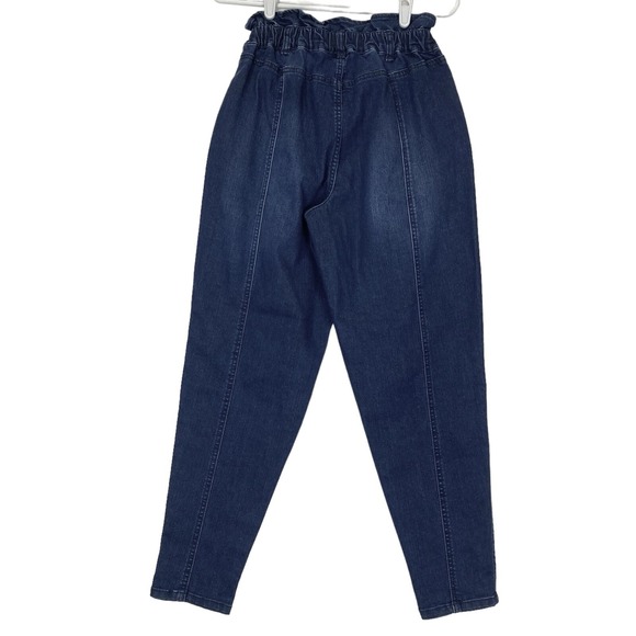 Vintage America Womens Denim Jeans Size 4R Paperbag Waist Stretch High Rise Blue - Picture 2 of 11